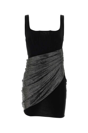 Black viscose mini dress Black GIUSEPPE DI MORABITO (04SSDR453FC04428)