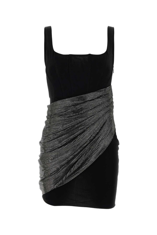 Black viscose mini dress Black GIUSEPPE DI MORABITO (04SSDR453FC04428)