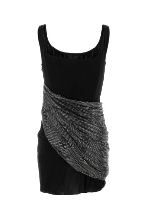Black viscose mini dress Black GIUSEPPE DI MORABITO (04SSDR453FC04428)