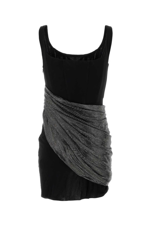 Black viscose mini dress Black GIUSEPPE DI MORABITO (04SSDR453FC04428)