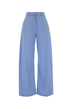 Powder light-blue poplin wide-leg pant GIUSEPPE DI MORABITO (06PSPA507R16406)