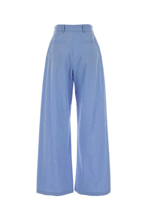 Powder light-blue poplin wide-leg pant GIUSEPPE DI MORABITO (06PSPA507R16406)