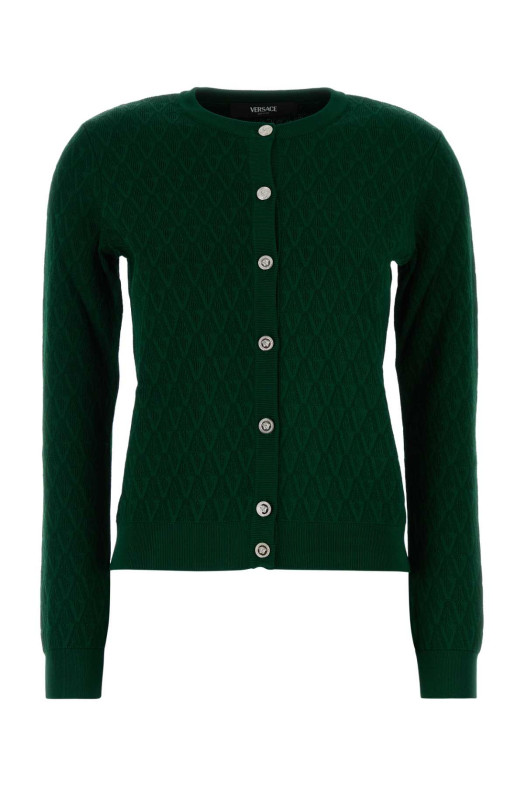 Green stretch viscose blend cardigan VERSACE (10230141A15978)