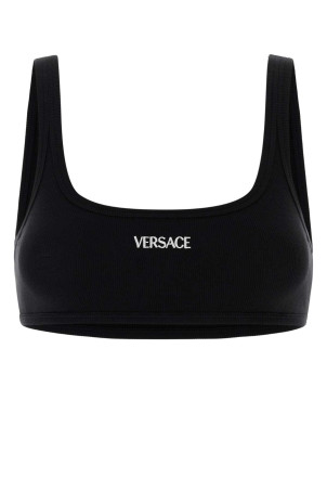 Black stretch cotton bra VERSACE (10231421A09551)