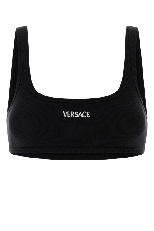 Black stretch cotton bra VERSACE (10231421A09551)