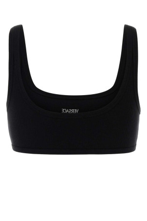 Black stretch cotton bra VERSACE (10231421A09551)