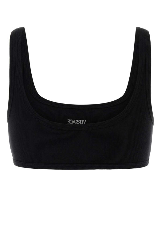 Black stretch cotton bra VERSACE (10231421A09551)
