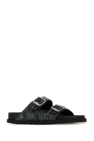 Многоцветные бархатные тапочки Arizona с французской окантовкой, черные, BIRKENSTOCK 1774 X BECOMES BERLIN (1031741)