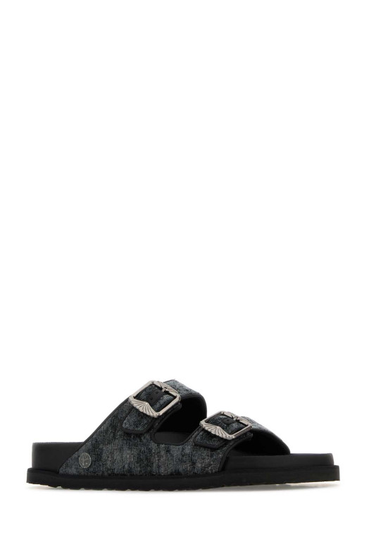 Многоцветные бархатные тапочки Arizona с французской окантовкой, черные, BIRKENSTOCK 1774 X BECOMES BERLIN (1031741)