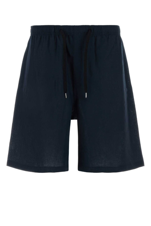 Navy blue linen Jago bermuda shorts CELLAR DOOR (111580L130)