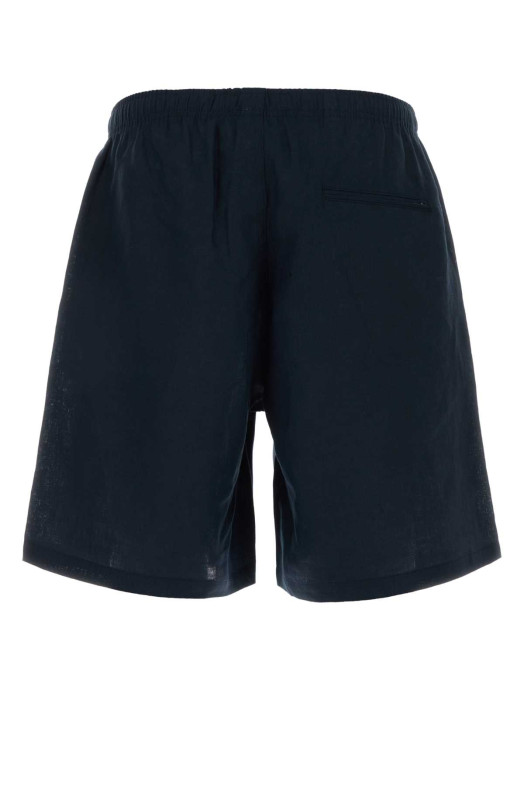 Navy blue linen Jago bermuda shorts CELLAR DOOR (111580L130)