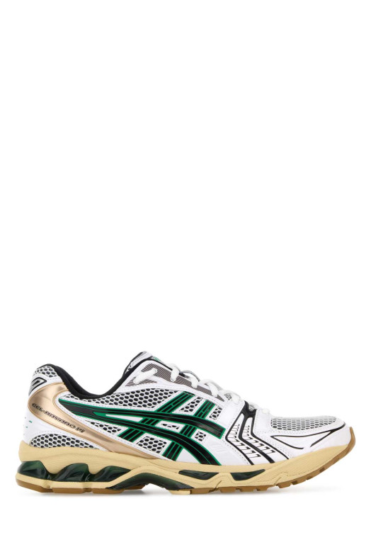 Многоцветные кроссовки GEL-KAYANO 14 из сетки и резины, белого цвета, ASICS (1203A740)
