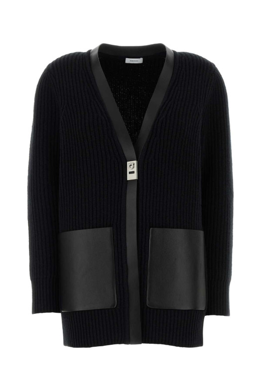 Black wool cardigan Black SALVATORE FERRAGAMO (13H299784286)