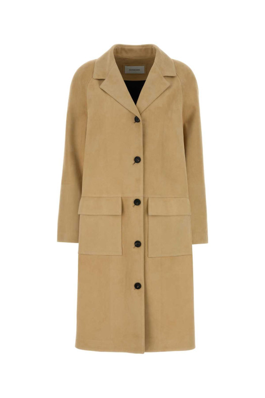 Beige suede coat Brown SALVATORE FERRAGAMO (13I020790646)