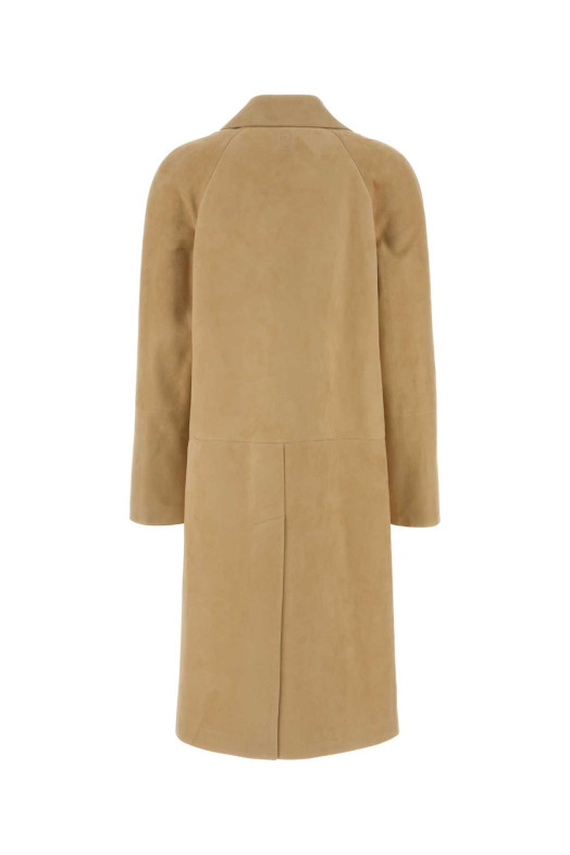 Beige suede coat Brown SALVATORE FERRAGAMO (13I020790646)