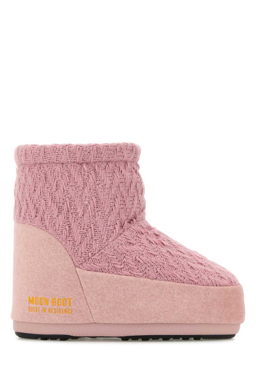 Розовые тканевые ботинки Moon Boot x Guest In Residence Icon Low от MOON BOOT (1409750)