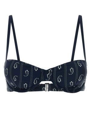 Printed stretch nylon bikini top Black TORY BURCH (175244)
