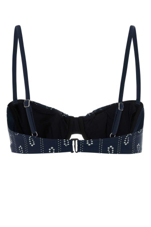 Printed stretch nylon bikini top Black TORY BURCH (175244)