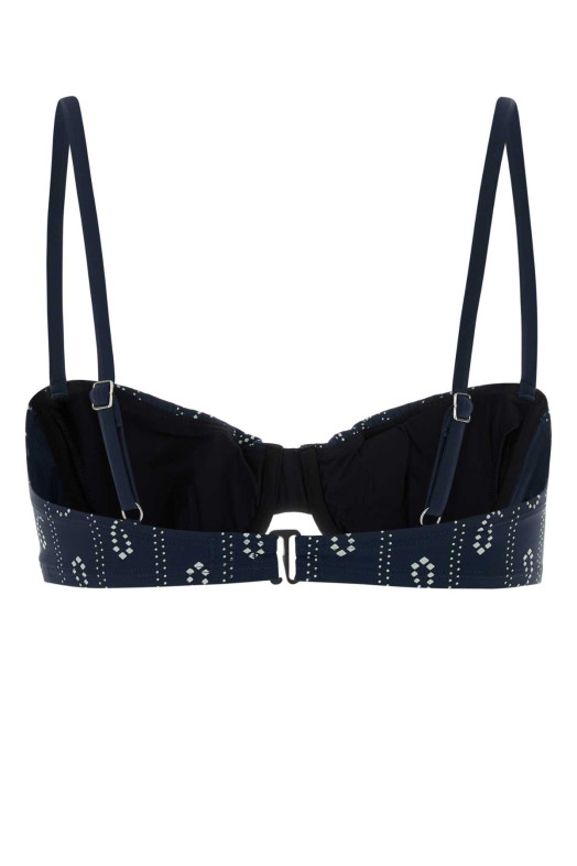 Топ бикини из эластичного нейлона с принтом, черный, TORY BURCH (175244)