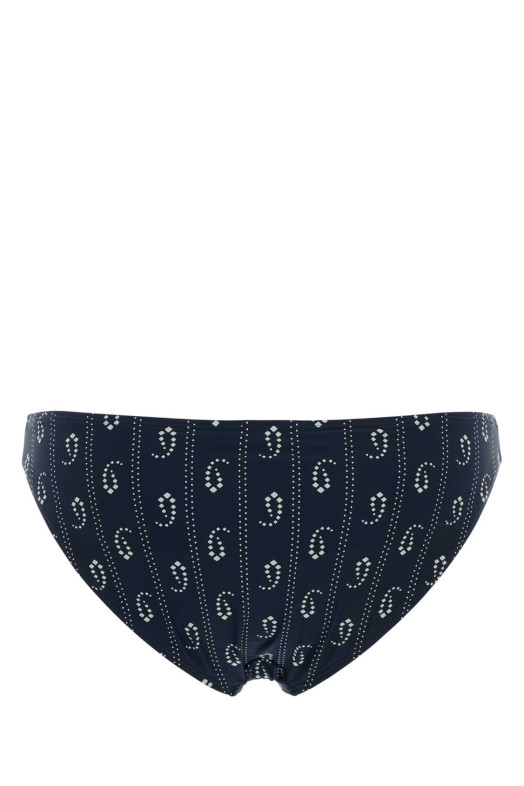Бикини-трусики из эластичного нейлона с принтом, черные, TORY BURCH (175249)