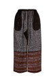 Brown linen wide-leg pant Multicolor TORY BURCH (175276)