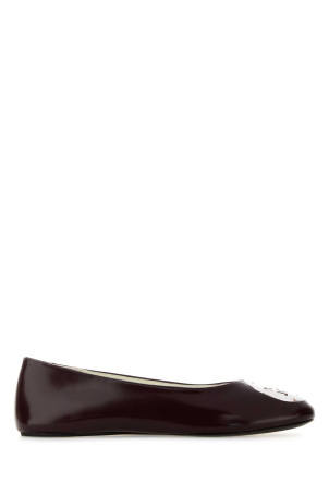 Burgundy leather Reva ballerinas Red TORY BURCH (178957)