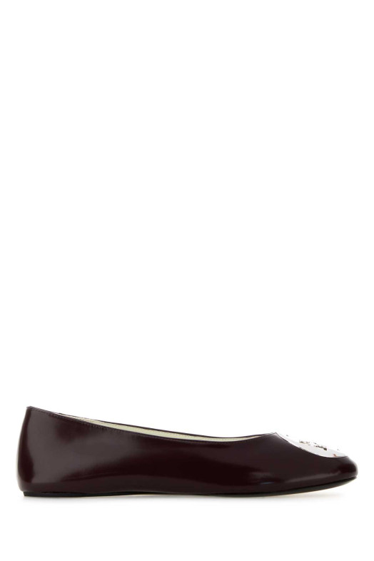 Burgundy leather Reva ballerinas Red TORY BURCH (178957)