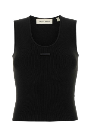 Black polyester blend tank top Black FEAR OF GOD ESSENTIAL (192HO259241FW)