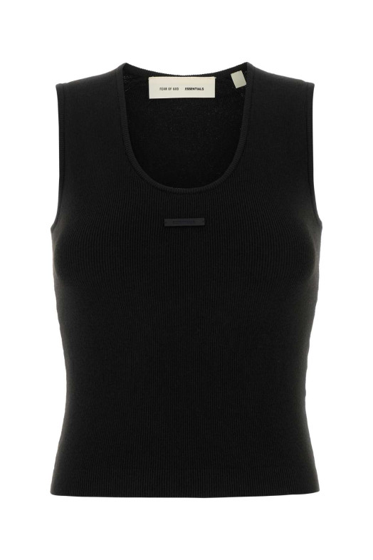 Black polyester blend tank top Black FEAR OF GOD ESSENTIAL (192HO259241FW)