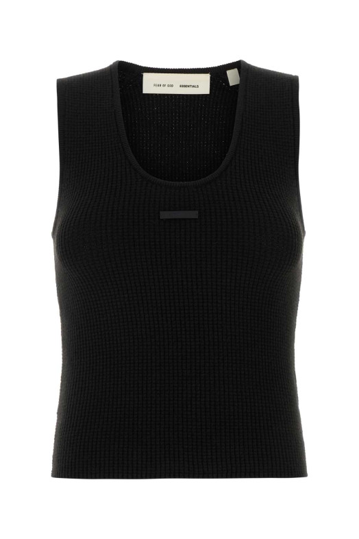 Black polyester blend tank top Black FEAR OF GOD ESSENTIAL (192HO259251FW)