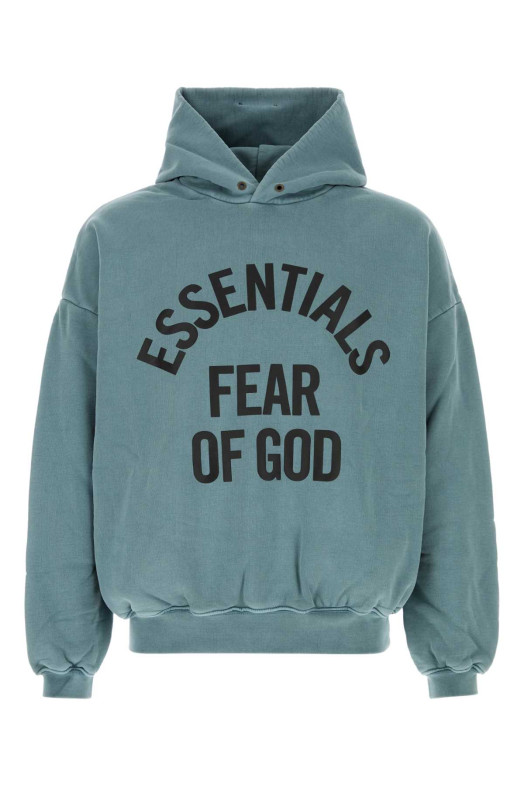 Бавовняна футболка оверсайз кольору «військово-синій» від FEAR OF GOD ESSENTIAL (192SP266703F)