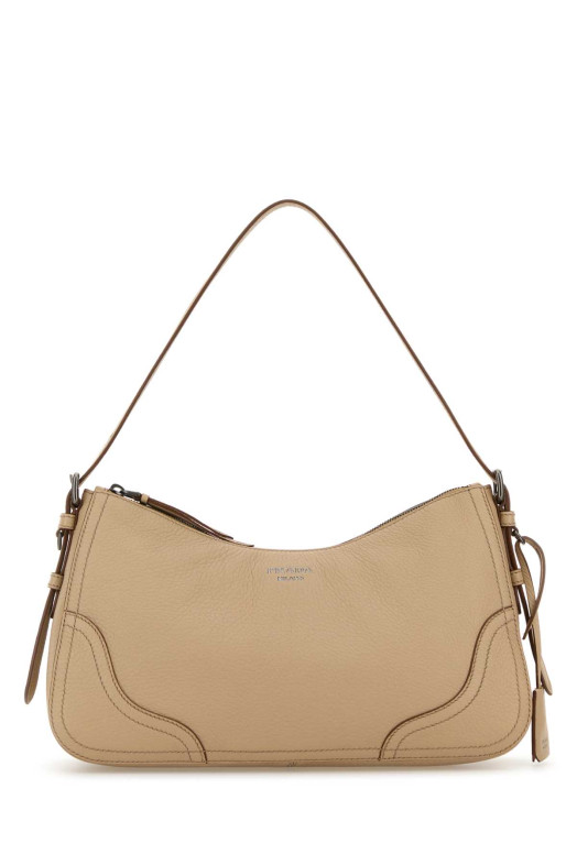 Бежевая кожаная сумка через плечо PRADA (1BC2802HIK)