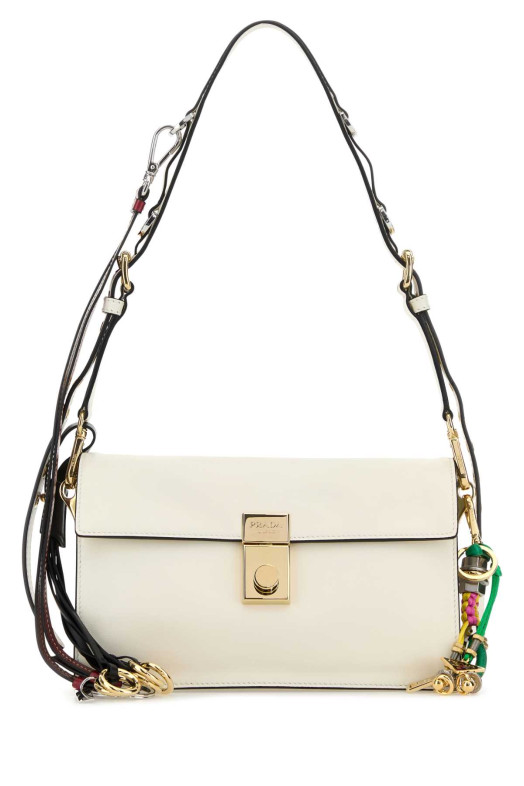 Небольшая сумка через плечо Prada Soft Sound из белой кожи PRADA (1BD379VOO62C6A)