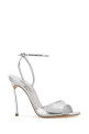 Серебристые кожаные сандалии серой расцветки CASADEI (1L413B100MC29289700)
