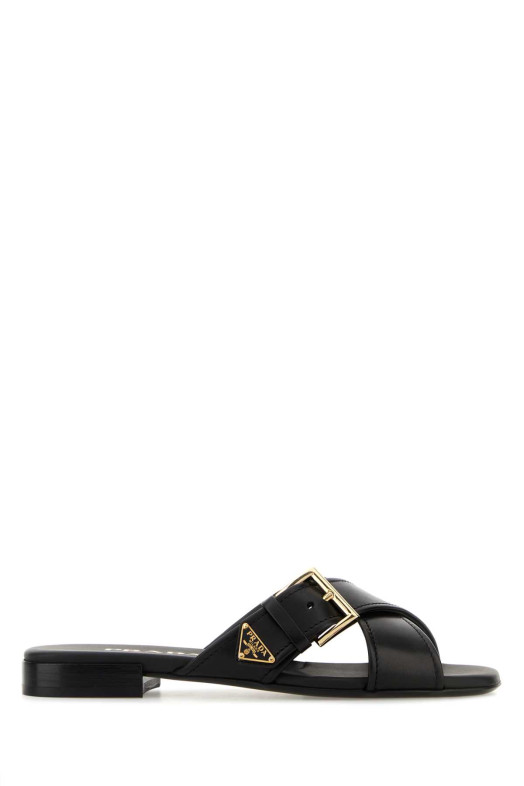Чорні шкіряні капці Black PRADA (1XX778F010248)