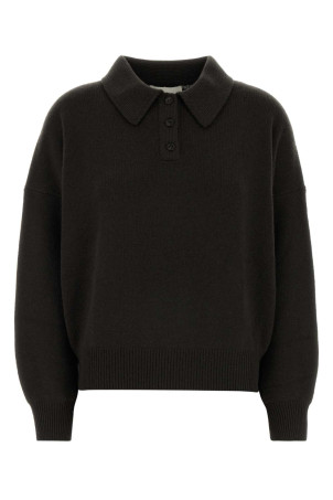Dark brown cashmere Etta polo shirt LISA YANG (2026054)