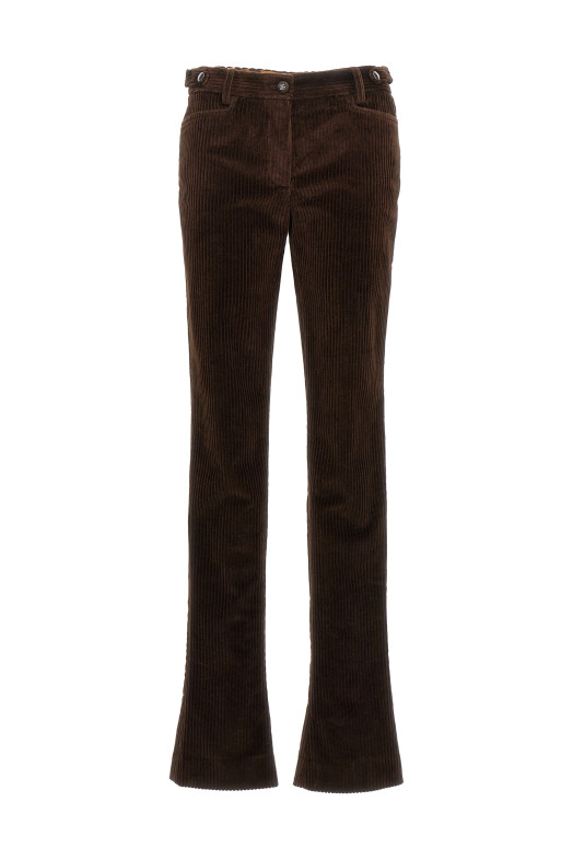 Штани з вельвету коричневі DOLCE & GABBANA (FTCX7TFUWDUM0023) DOLCE & GABBANA Штани з вельвету коричневі DOLCE & GABBANA (FTCX7TFUWDUM0023) DOLCE & GABBANA