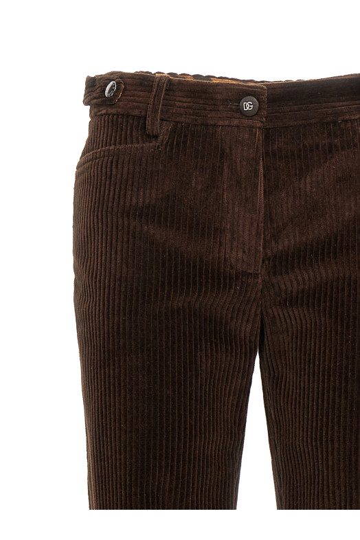 Штани з вельвету коричневі DOLCE & GABBANA (FTCX7TFUWDUM0023) DOLCE & GABBANA Штани з вельвету коричневі DOLCE & GABBANA (FTCX7TFUWDUM0023) DOLCE & GABBANA