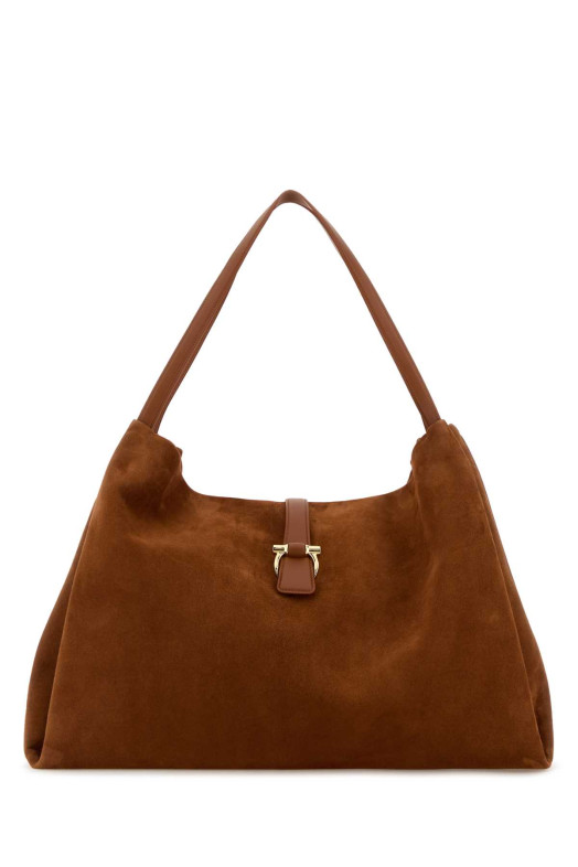 Caramel suede shopping bag SALVATORE FERRAGAMO (219805789605)