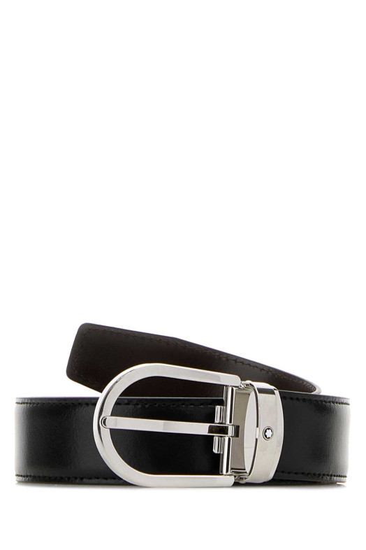 Black leather reversible belt MONTBLANC (222371)