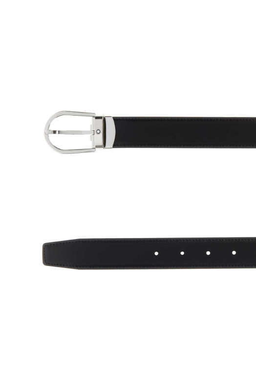 Black leather reversible belt MONTBLANC (222371)