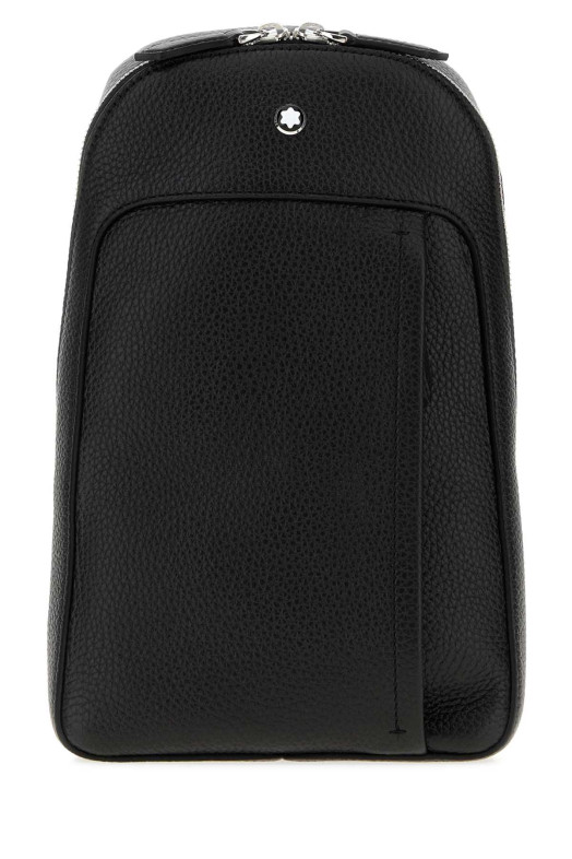 Black leather crossbody bag MONTBLANC (222885)