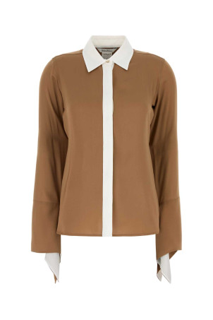 Caramel crepe Pio shirt Blue MAX MARA (2511111021600)