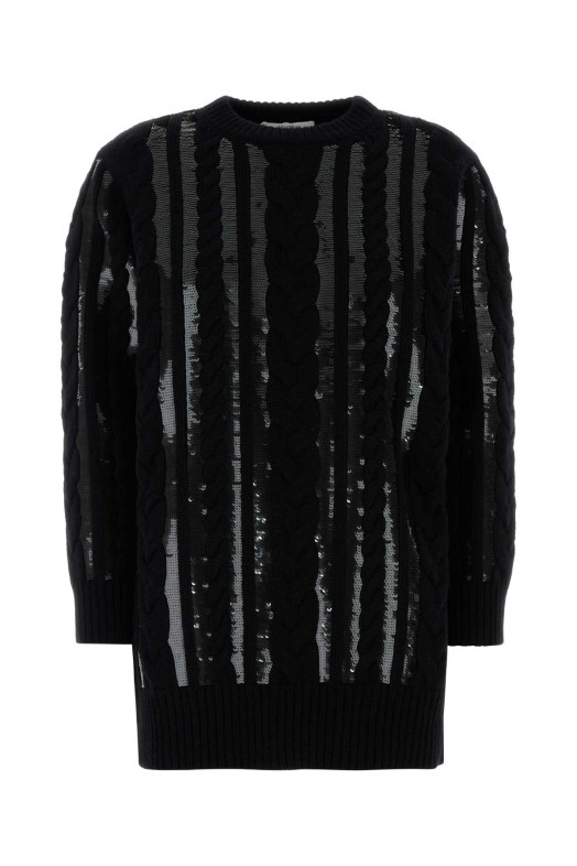 Black wool blend Mambo sweater dress Blue MAX MARA (2511321011600)