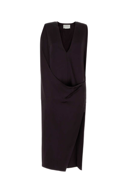 Aubergine satin Austria1234 dress Blue SPORTMAX (2522226073600)