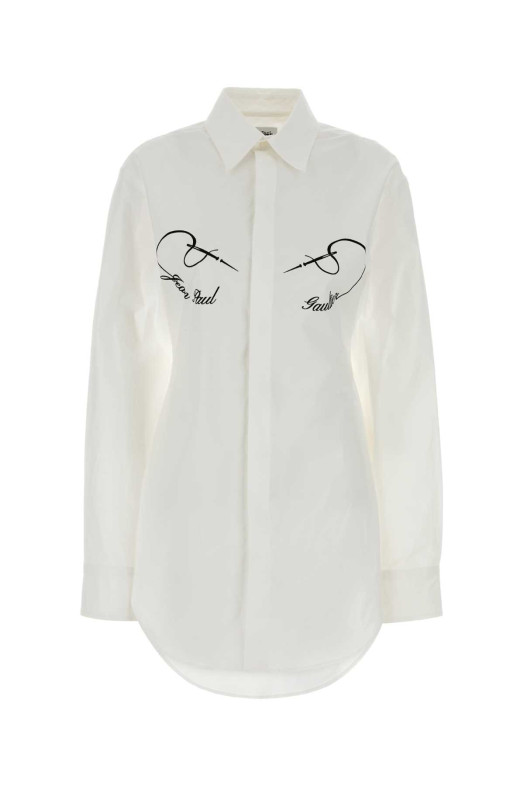 White stretch poplin shirt JEAN PAUL GAULTIER (2601WST050C071)