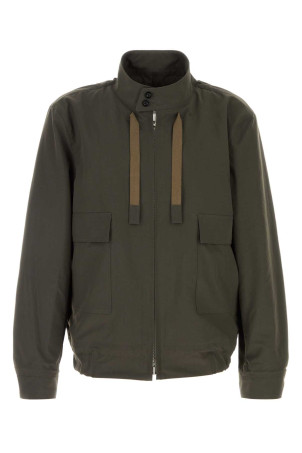 Olive green polyester jacket SACAI (2603917M)