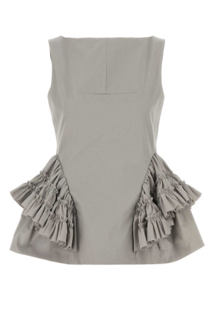 Grey cotton Casey top DRIES VAN NOTEN (2610107073309)