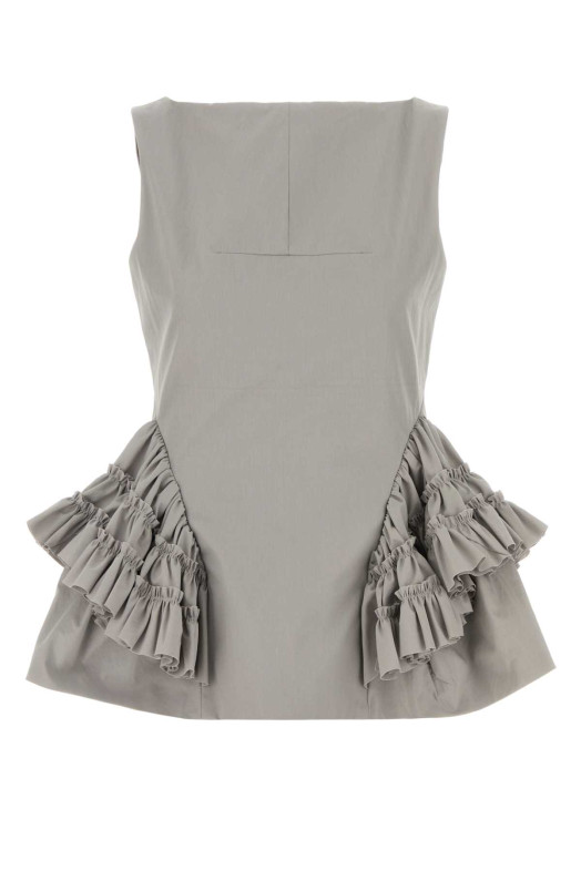Grey cotton Casey top DRIES VAN NOTEN (2610107073309)