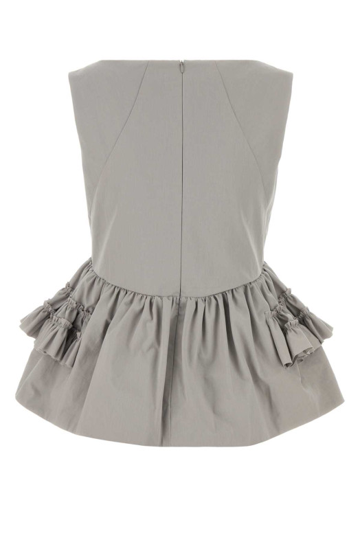 Grey cotton Casey top DRIES VAN NOTEN (2610107073309)